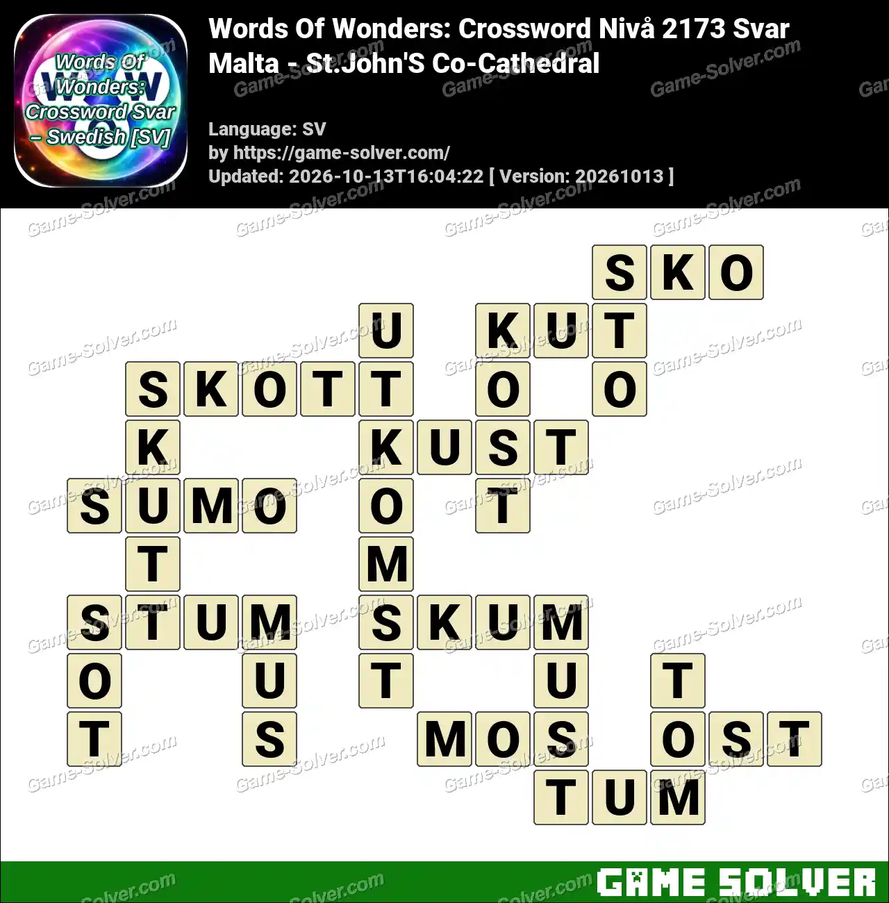 Words Of Wonders: Crossword Nivå 2173 Svar – Malta – St.John’S Co-Cathedral